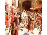 Jesus riding into Jerusalem on a donkey - by William Hole